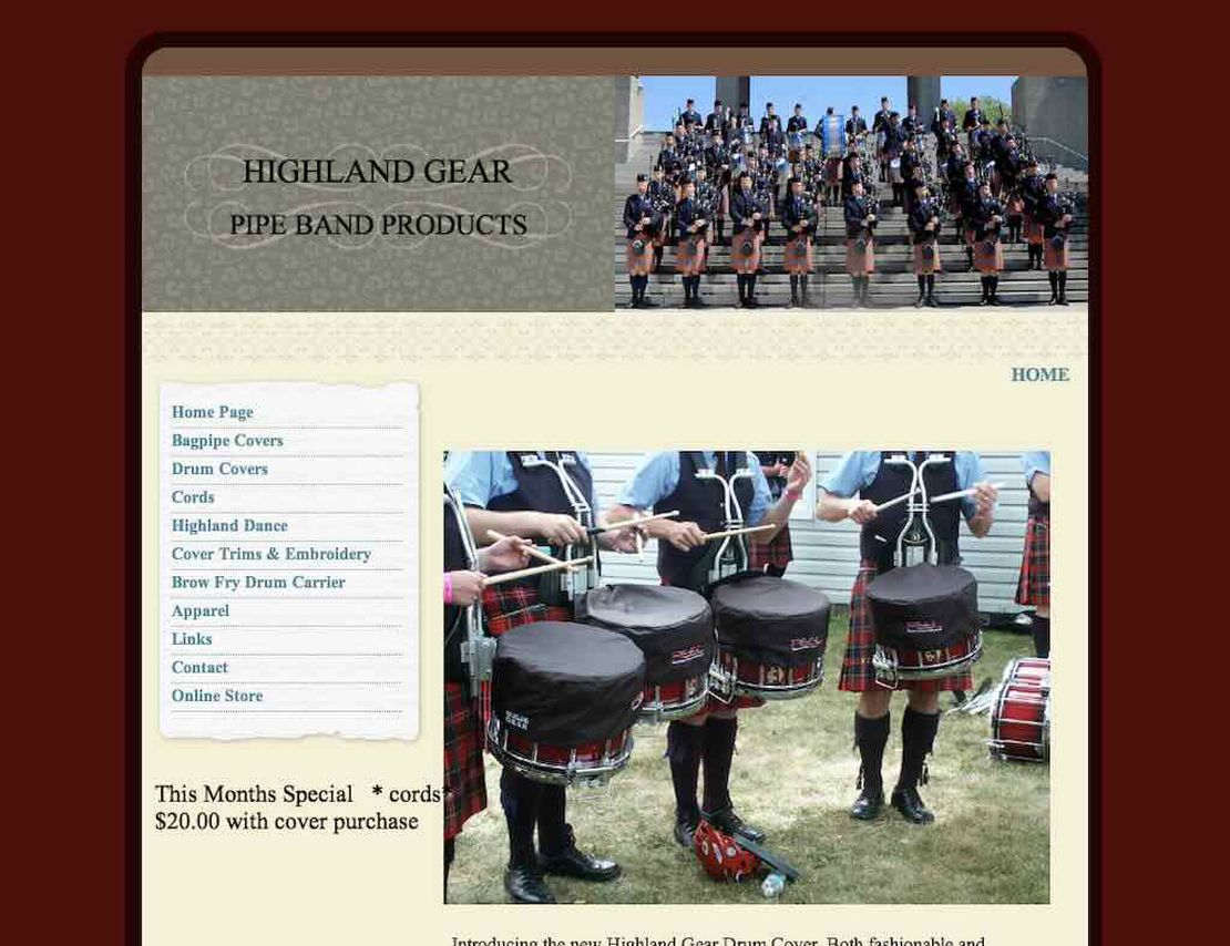highland gear pipe band supplies