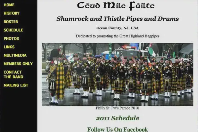 shamrock and thistle bagpipe band