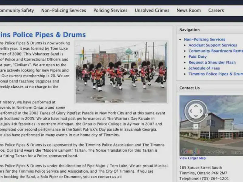 timmins police pipes and drums