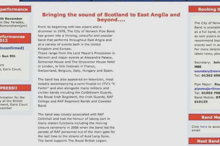 city of norwich pipe band