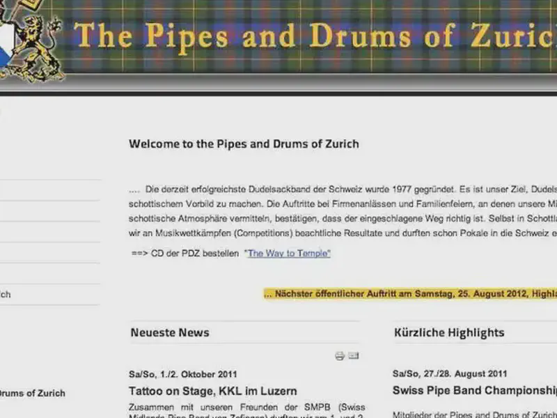 pipes and drums of zurich