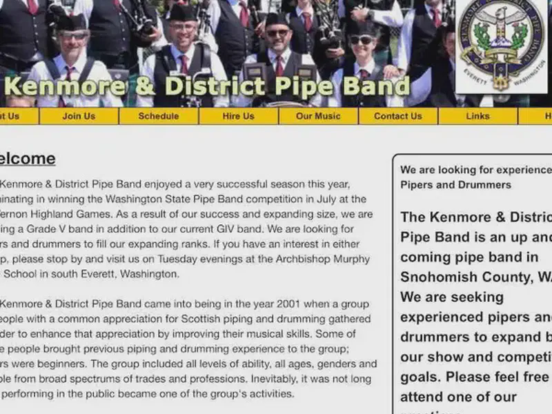 kenmore and district pipe band