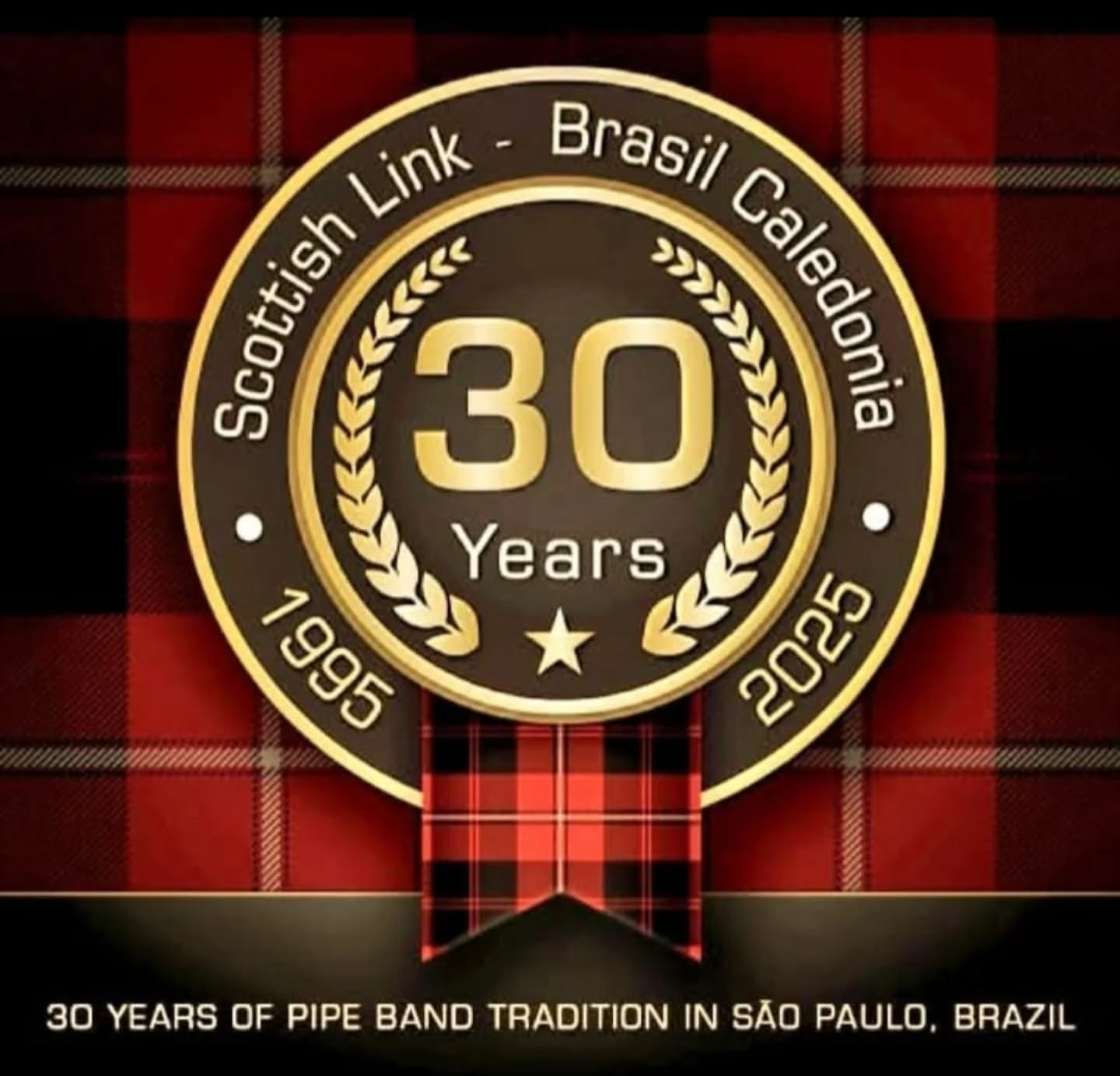 Brasil Caledonia 30th anniversary emblem, 1995–2025