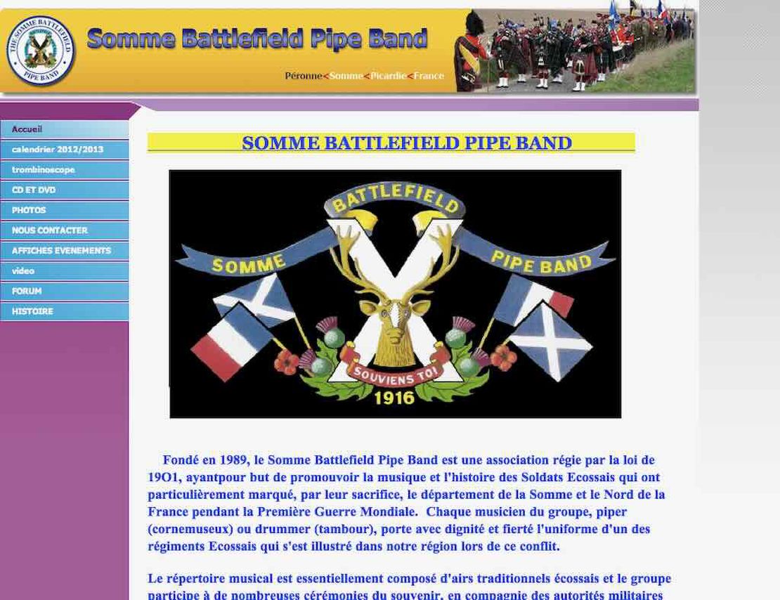 somme battlefield pipe band