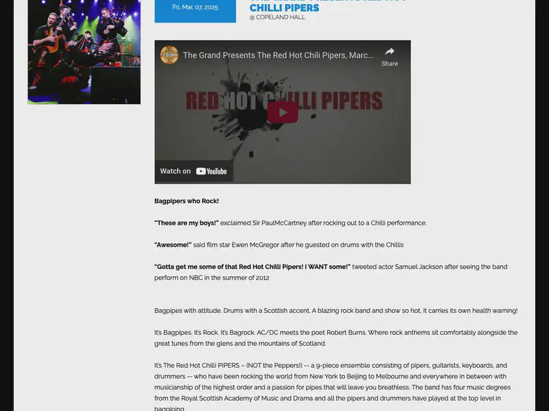 Red Hot Chilli Pipers Concert