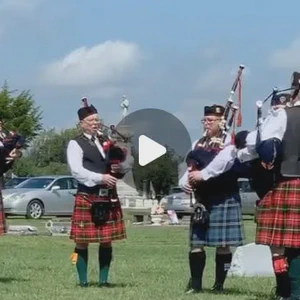 Bagpipes played Amazing Grace during the graveside service. As the Caledonia Lodge Bagpipe ...