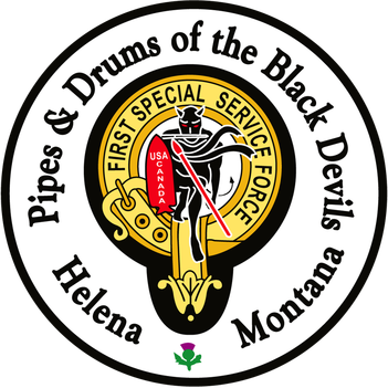 Pipes and Drums of the Black Devils emblem, Helena, Montana.