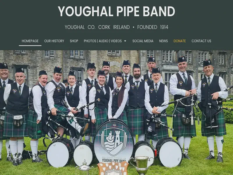 Website preview for www.youghalpipeband.com